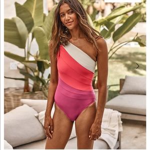 Summersalt Sidestroke swimsuit size 2 Spritz & Strawberry & White Sand